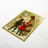 kerstfeest 1912 voor moeder en kind folie feestdagenkaart (Gedraaid)