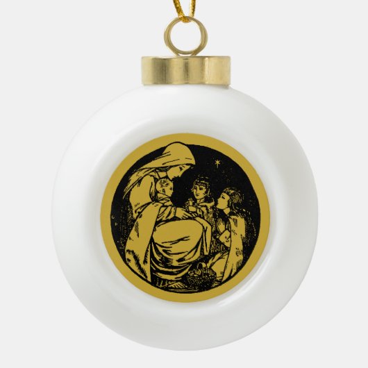 kerstfeest 1915 keramische bal ornament (Voorkant)