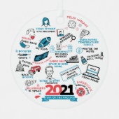 Kerstfeest 2021 Vaccinair Jaar feestdag herdenking Metalen Ornament (Voorkant)