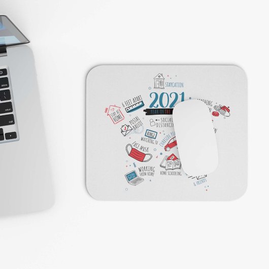 Kerstfeest 2021: viercijferjaar Covid Vaccine Muismat