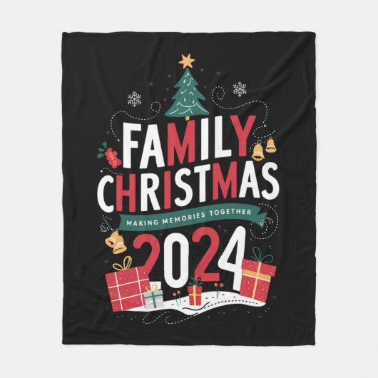 Kerstfeest 2024 samen herinneringen maken fleece deken (Voorkant)