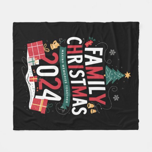 Kerstfeest 2024 samen herinneringen maken fleece deken (Voorkant (Horizontaal))
