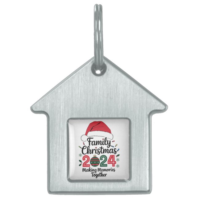 Kerstfeest 2024 samen herinneringen maken huisdieren naamplaatje (Voorkant)