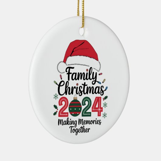 Kerstfeest 2024 samen herinneringen maken keramisch ornament (Rechts)