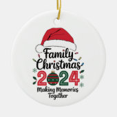 Kerstfeest 2024 samen herinneringen maken keramisch ornament (Voorkant)