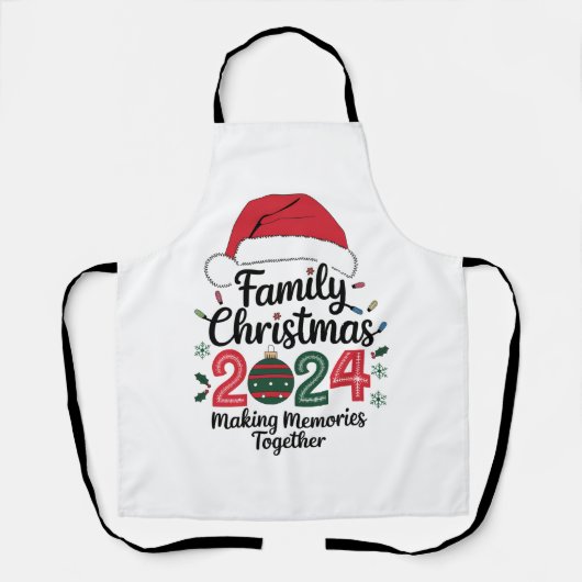 Kerstfeest 2024 samen herinneringen maken schort (Voorkant)