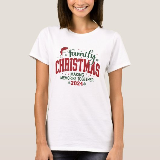 Kerstfeest 2024 samen herinneringen maken t-shirt (Voorkant)