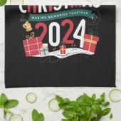 Kerstfeest 2024 samen herinneringen maken theedoek (Gevouwen)