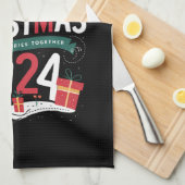 Kerstfeest 2024 samen herinneringen maken theedoek (Quarter Fold)