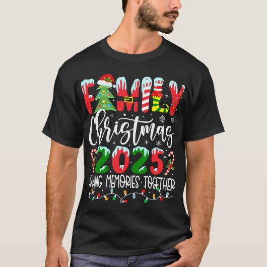 Kerstfeest 2025 samen herinneringen maken t-shirt (Voorkant)