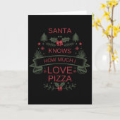 Kerstfeest 2025 Santa Pizza Shirt Humor voor comfo Kaart (Gele Bloem)