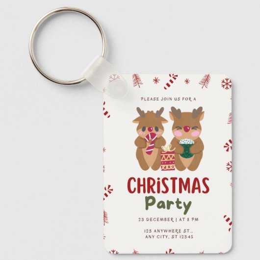 Kerstfeest 25 december om 20.00 uur Sleutelhanger (Voorkant)