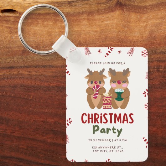 Kerstfeest 25 december om 20.00 uur Sleutelhanger (Voorkant)