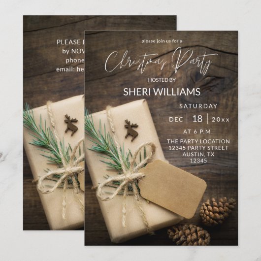 Kerstfeest 2 voor rendieren en Cadeaus Kaart (Voorkant / Achterkant)