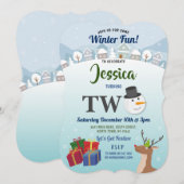 Kerstfeest 2e verjaardag Santa Snowman TWO Kaart (Voorkant / Achterkant)