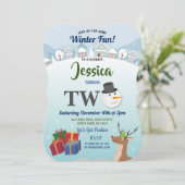 Kerstfeest 2e verjaardag Santa Snowman TWO Kaart (Staand voorkant)