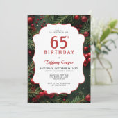 Kerstfeest 65 jaar kaart (Staand voorkant)