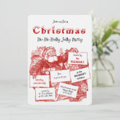 Kerstfeest aankondiging met Vintage Sinterklaas (Staand voorkant)