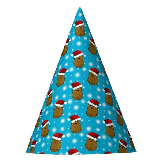Kerstfeest Aardappelen met Kerstmannen Mutsen Feesthoedjes (Voorkant)