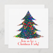 Kerstfeest, Action Painting Art Kaart (Voorkant / Achterkant)