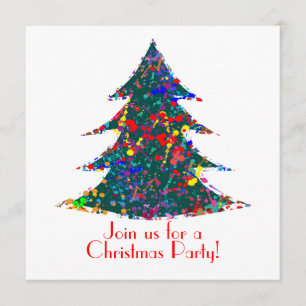 Kerstfeest, Action Painting Art Kaart