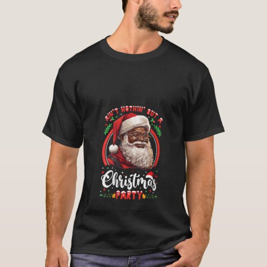 Kerstfeest Afrikaans Amerikaans Sinterklaas Afro T-shirt (Voorkant)