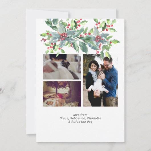 kerstfeest Alles foto's gepersonaliseerde Kaart (Achterkant)