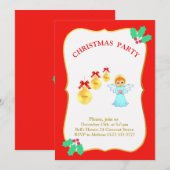 Kerstfeest Angel Uitnodiging (Voorkant / Achterkant)