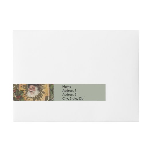  kerstfeest Antiek Holly Adreslabel Wikkel (Voorkant)