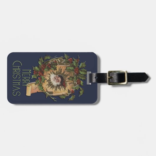  kerstfeest Antiek Holly Bagagelabel (Voorkant horizontaal)