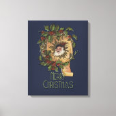 kerstfeest Antiek Holly Canvas Afdruk (Voorkant)