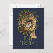 kerstfeest Antiek Holly Feestdagenkaart (Voorkant / Achterkant)