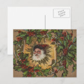  kerstfeest Antiek Holly Feestdagenkaart (Voorkant / Achterkant)