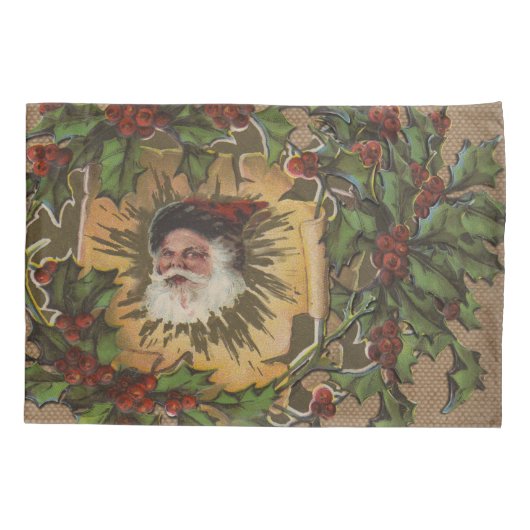  kerstfeest Antiek Holly Kussensloop (Achterkant)