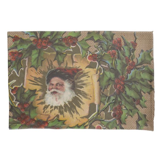  kerstfeest Antiek Holly Kussensloop (Voorkant)