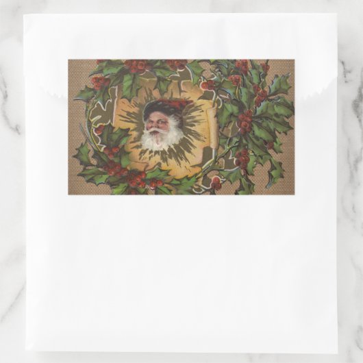  kerstfeest Antiek Holly Rechthoekige Sticker (Tas)
