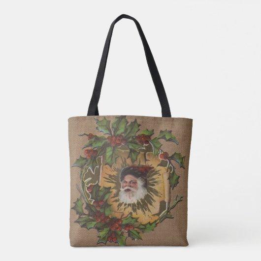  kerstfeest Antiek Holly Tote Bag (Achterkant)
