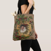 kerstfeest Antiek Holly Tote Bag (Dichtbij)