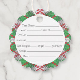 KERSTFEEST ARGYLE TRUI 5 CM Geschulpte Ronde Garen Bedankjes Labels