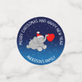 Kerstfeest Baby Elephant Confetti (Kleine voorkant)