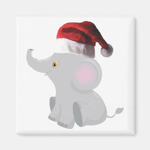 Kerstfeest Baby Elephant Magneet