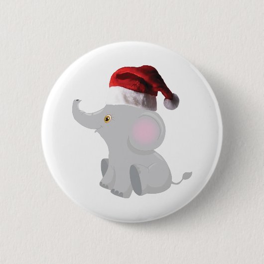 Kerstfeest Baby Elephant Ronde Button 5,7 Cm (Voorkant)