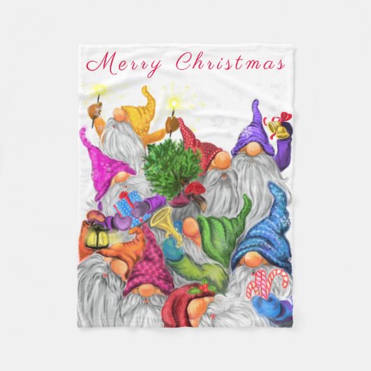 kerstfeest Baby Fleece Blanket Gnome Party - Fun (Voorkant)