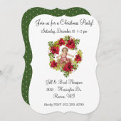 Kerstfeest Baby Jesus Floral Wreath Kaart (Voorkant / Achterkant)