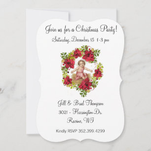 Kerstfeest Baby Jesus Floral Wreath Kaart