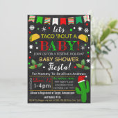 Kerstfeest Baby shower Fiesta Invitation Kaart (Staand voorkant)