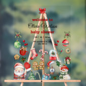 Kerstfeest Baby shower Uitnodigen, Feestelijk Baby Acryl Bord (Neutraal)
