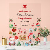 Kerstfeest Baby shower Uitnodigen, Feestelijk Baby Acryl Bord (Huwelijk)