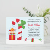 Kerstfeest Baby Sprinkle Shower-uitnodiging Kaart (Staand voorkant)