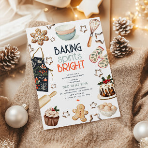Kerstfeest Baking Spirits Bright Party Kaart